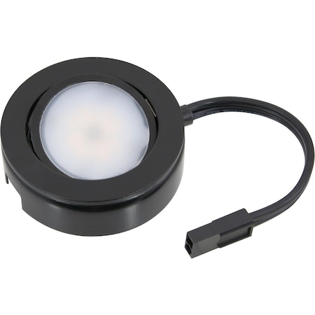 4.3W 120V 250 Lumens MVP 3 LED Light Puck Kit With Roll Switch & 6 Ft. Power Cord - Black